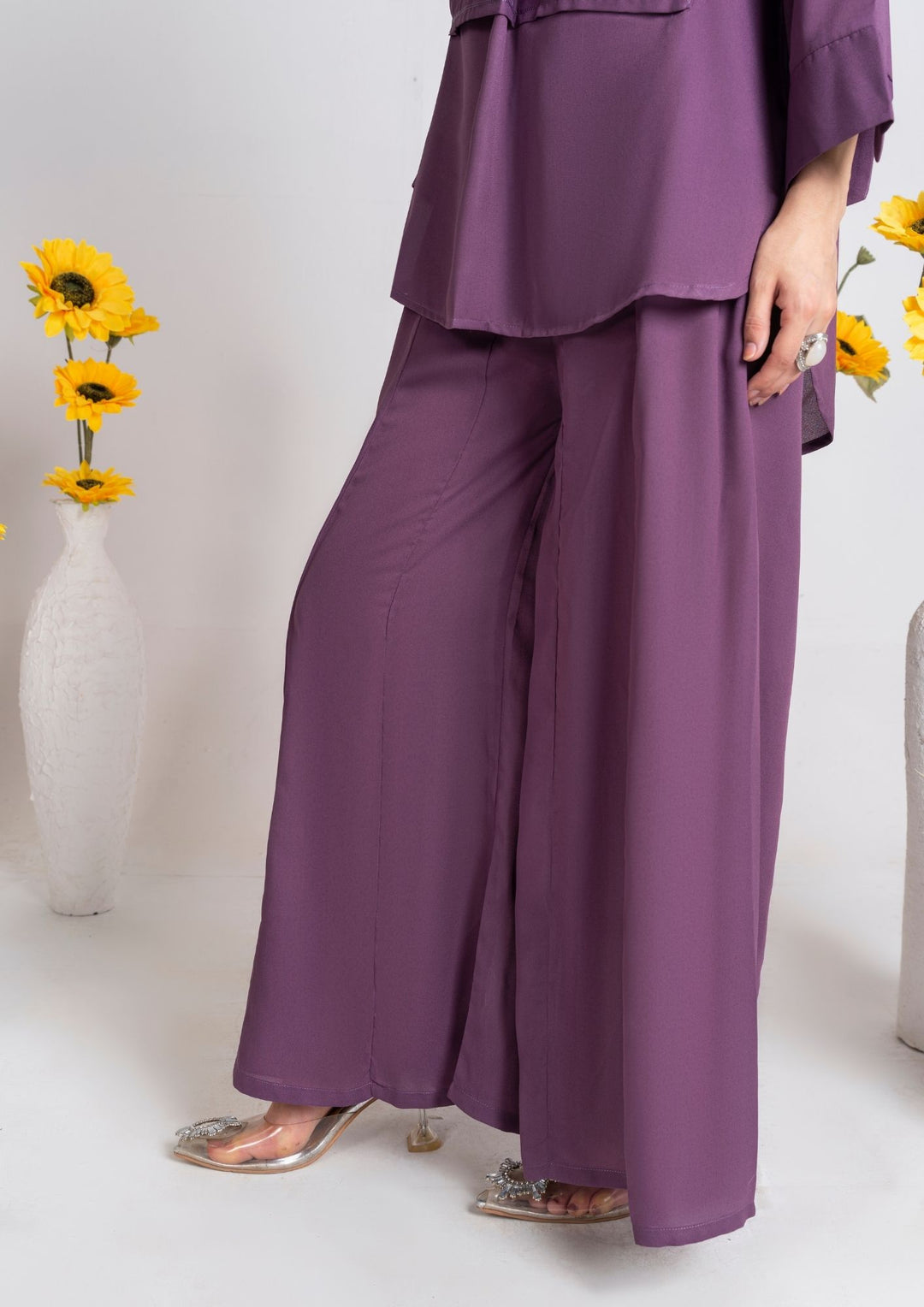 2PC Plum Charm Georgette Co-ord Set JUPITER-F25-0006