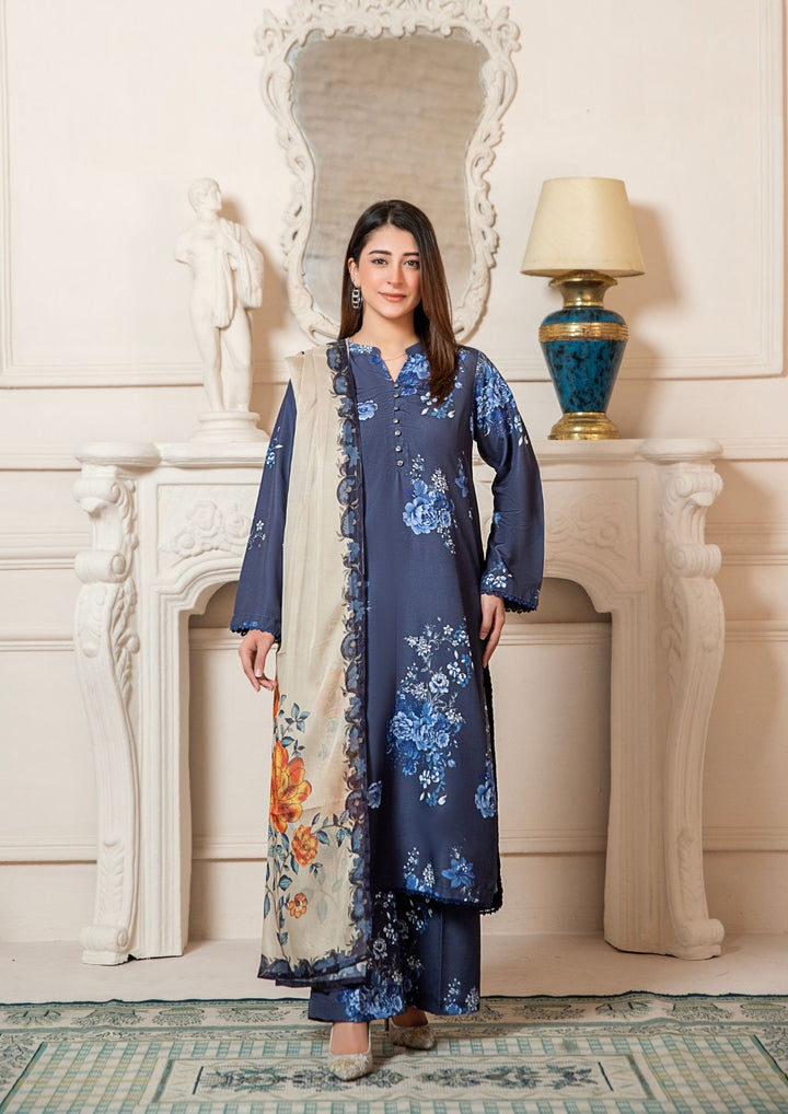 3Pc Printed Arabic Silk Lawn with Chiffon Dupatta Gulmeena-G26-0001