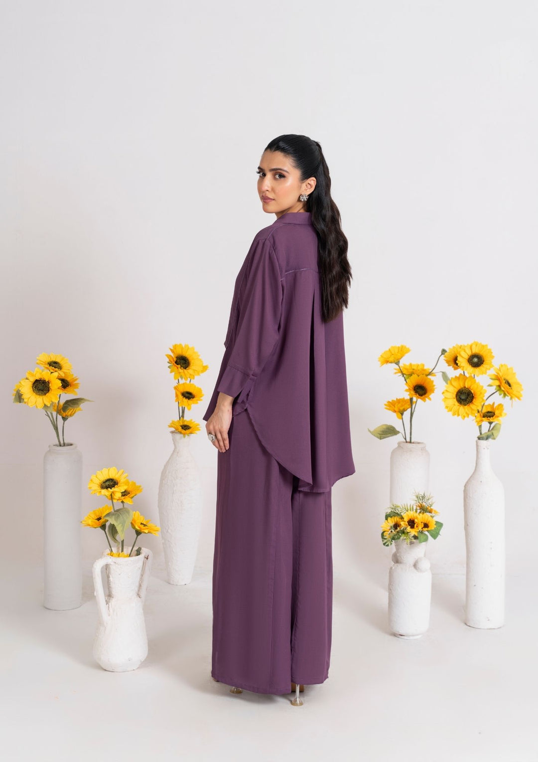 2PC Plum Charm Georgette Co-ord Set JUPITER-F25-0006