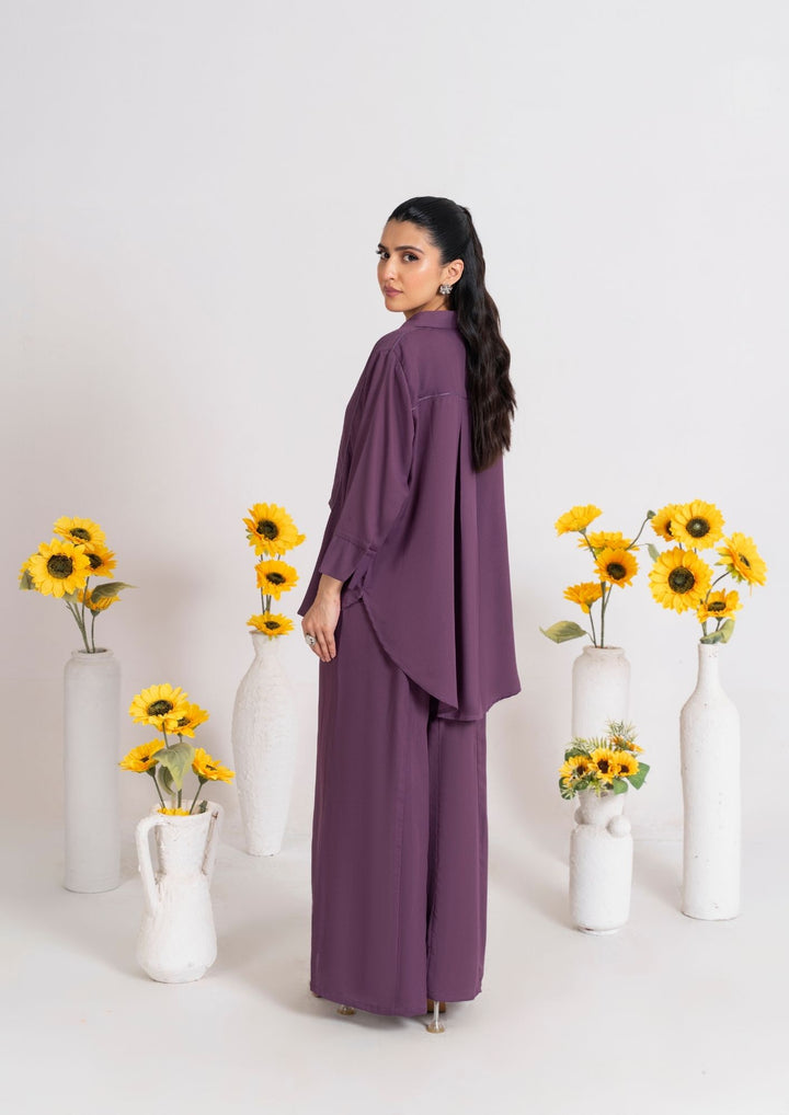 2PC Plum Charm Georgette Co-ord Set JUPITER-F25-0006
