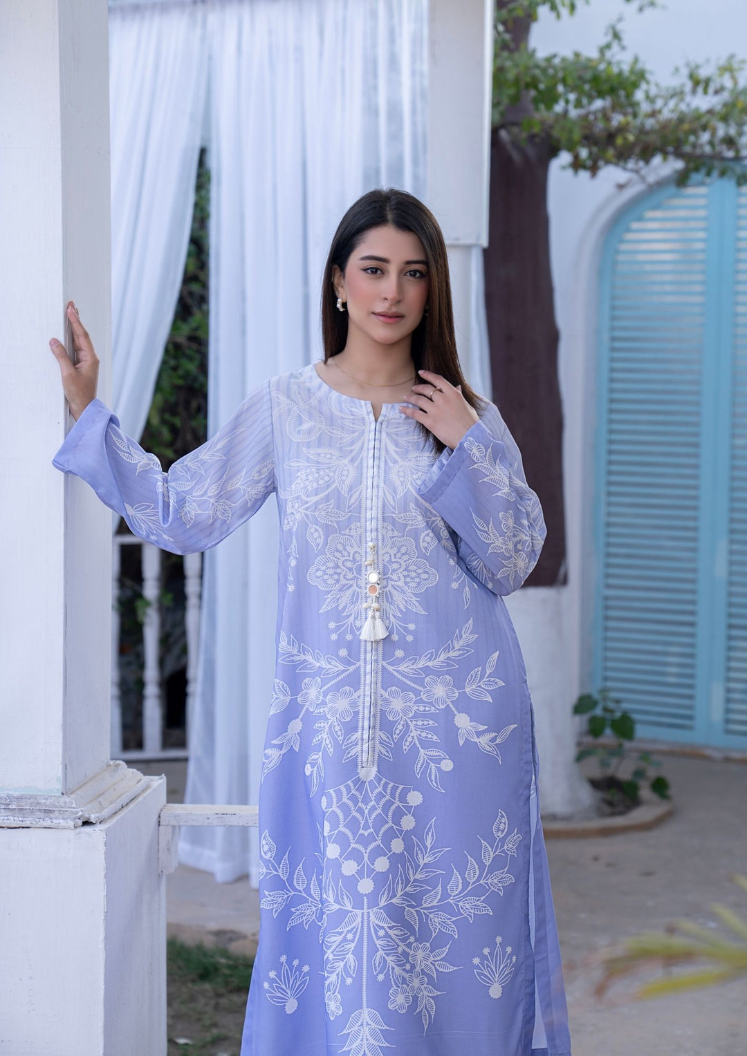2Pc Digital Print Arabic Silk Lawn JUPITER-S26-0010