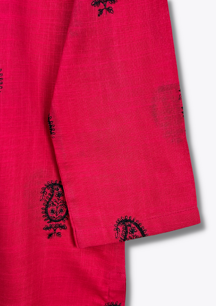 Khaddar Embroidered 2pc with Embroidered Trouser Hot Pink WRTW-0075