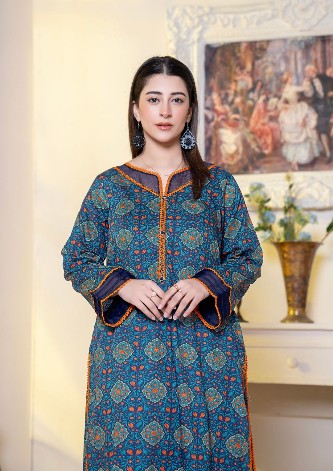 2Pc Digital Print Lawn with Shalwar Gulmeena-G26-0018