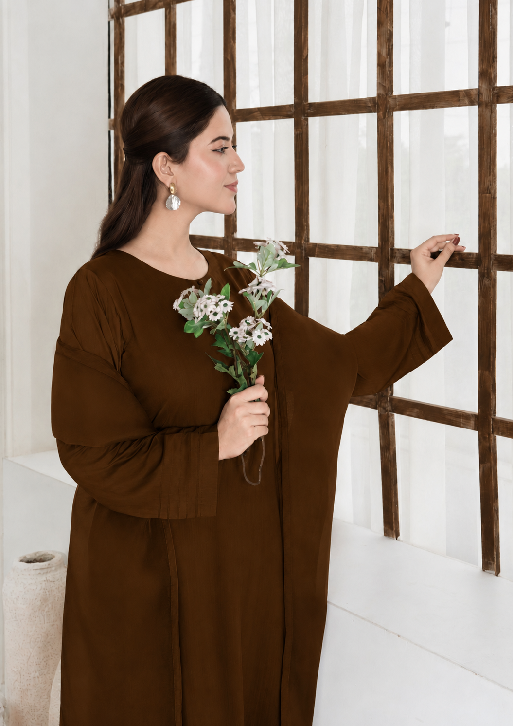 3Pc Silk Viscose with Farshi Shalwar with Organza Dupatta RIW-R26-0040