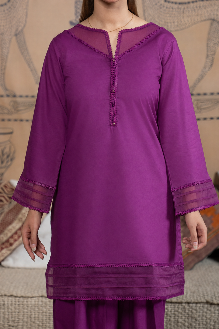 2pc Cotton Lawn Deep Purple ROZ-R26-0011