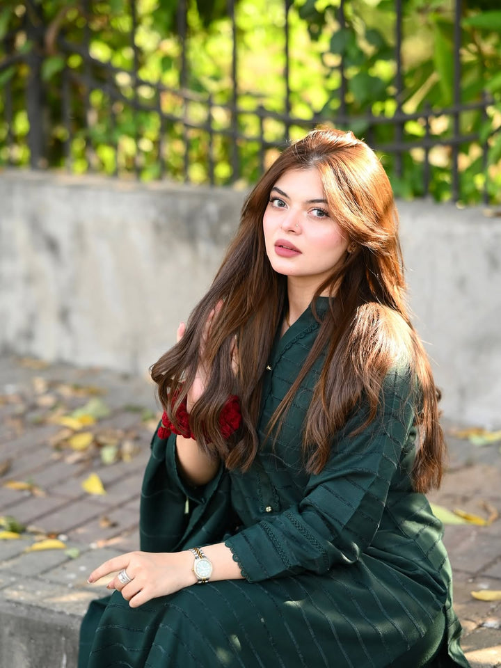 3pc Alpine Velvet Shirt with Velvet Border Shawl and Plain Trouser AML-W25-0013
