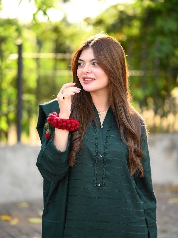 3pc Alpine Velvet Shirt with Velvet Border Shawl and Plain Trouser AML-W25-0013