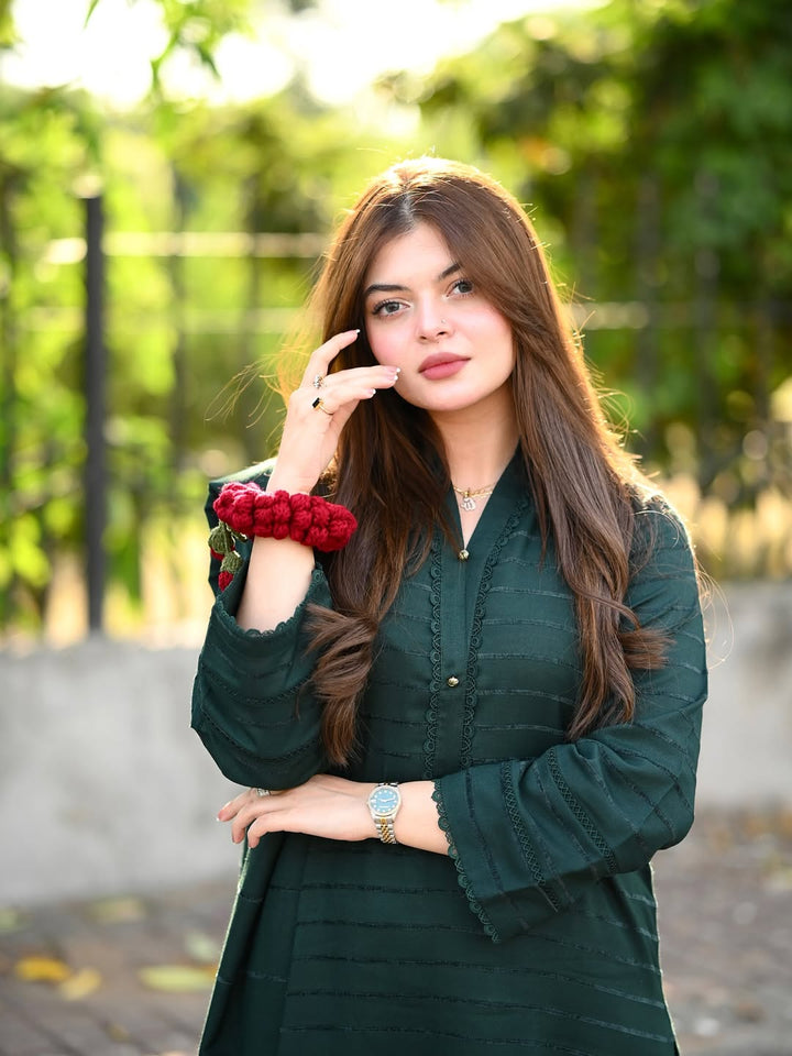 3pc Alpine Velvet Shirt with Velvet Border Shawl and Plain Trouser AML-W25-0013